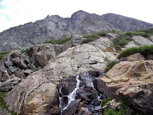 North face of Quandary Peak from McCullough Gulch falls