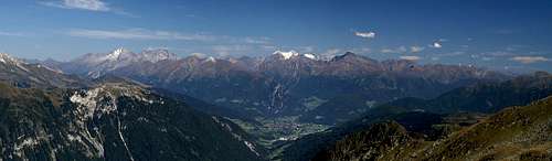 The Zillertal Alps as seen across the Sterzing / Vipiteno Basin
