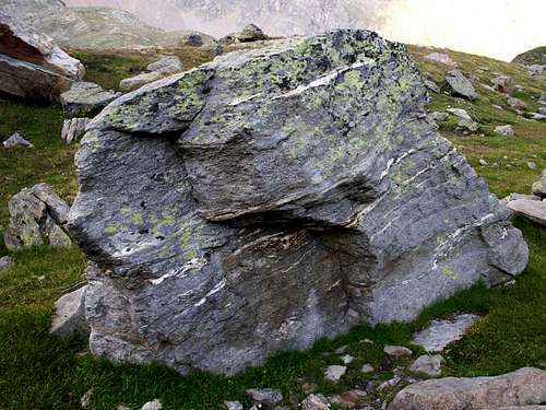 A gneiss boulder...