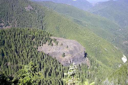 A rock outcrop on the side of...