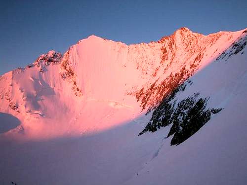 sunrise over lenzspitze and...