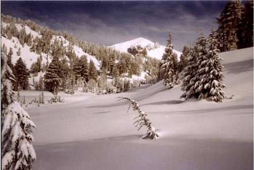 Lassen Peak in late December,...