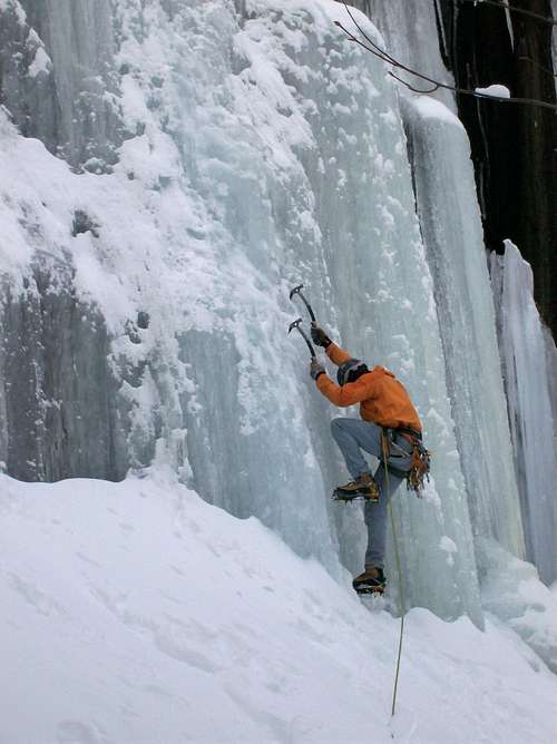 Early Season Ice Climbing at Frankenstein Cliff