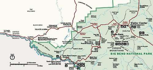 Map to Santa Elena Canyon