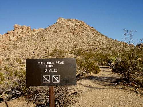 Mastodon Peak Trail Sign