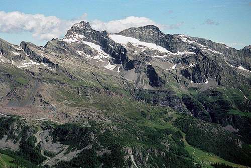 Corno Bianco from ascent on Lyskamm