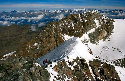 Fletschhorn and Bernese Alps from summit
