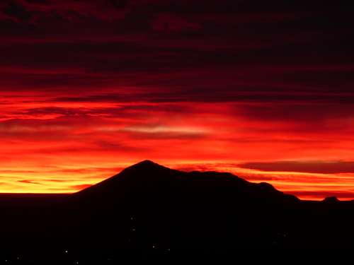 Sunset behind Picacho Peak