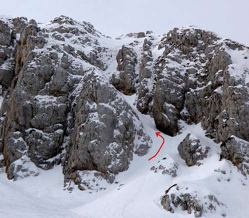 The start of the couloir