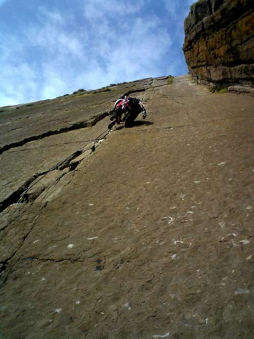 Trad climb in the UK