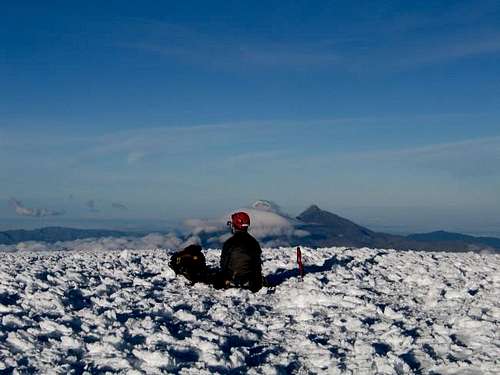 On the summit of Cotopaxi...