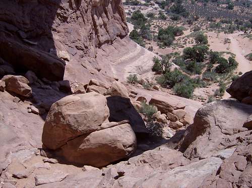 Looking down from Double Arch