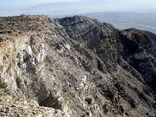 Rugged terrain on descent from Villager Peak