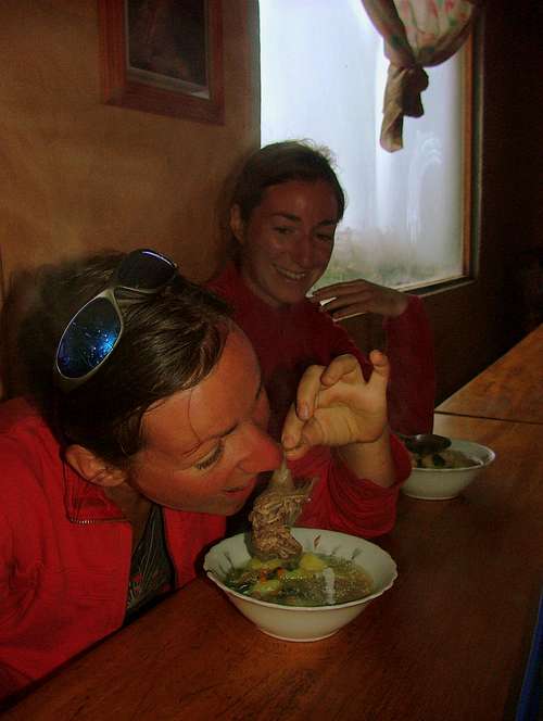Guinea pig lunch in Quilotoa.