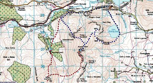 Arenig Fawr main page Route Map