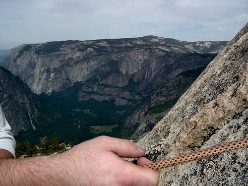 Belay w/ Valley In Background