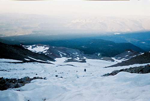 Climbers on Shasta's Avalanche Gulch