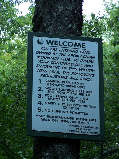AMC Sign on Bear Mtn Trail