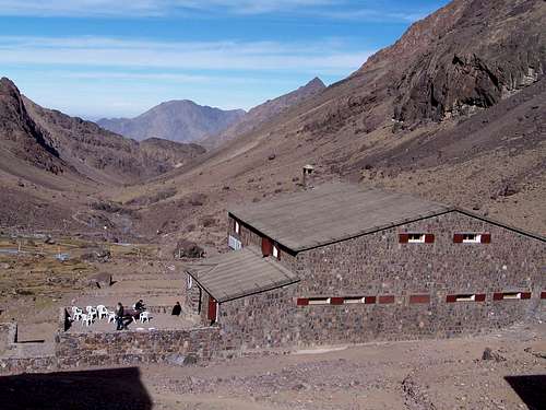 Toubkal hut and valley