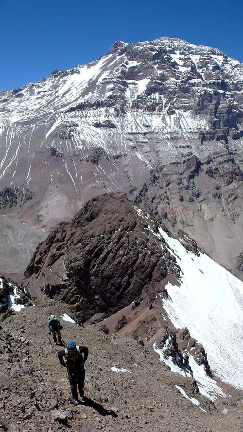 Gaining Cerro Catedral's southeast ridge