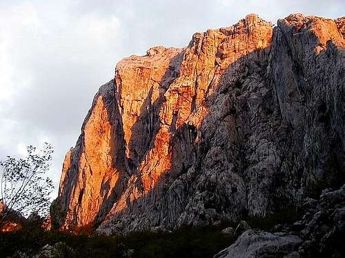  400m high NW face of Anica...