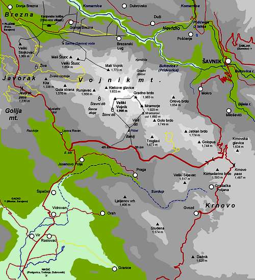 Practical Map of wider Vojnik area