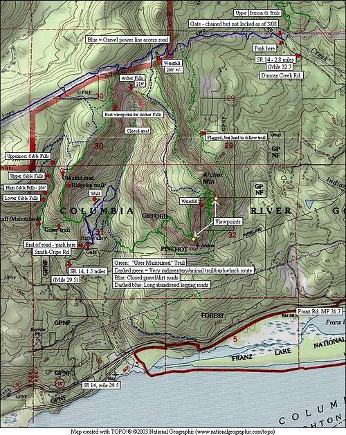 Map of the Archer Mountain area
