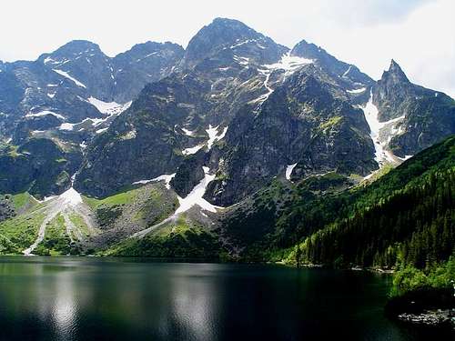 Mięguszowieckie Peaks and pond Sea Eye