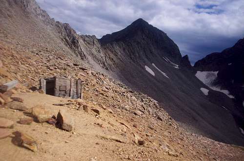 Old mining cabin on Wilson Peak