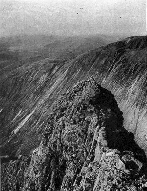 The Tower Ridge, from the summit of Ben Nevis