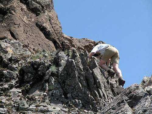Climbing Pico Grande's summit...