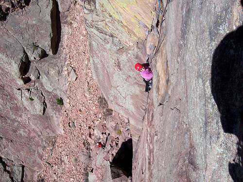 Errin Evans Climbing in Eldorado Canyon