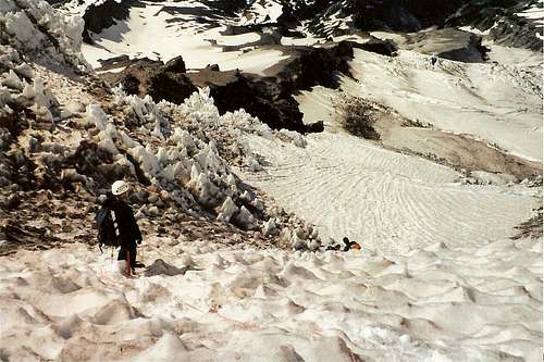 decending the Kautz Glacier
