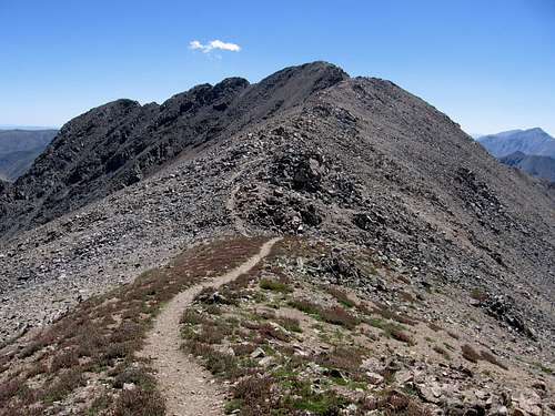 Trail up the summit ridge