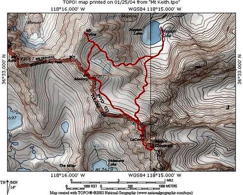The route for my 4 summits...