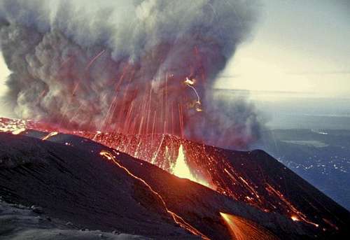 Erupting volcanoes
