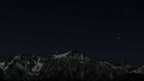 Lone Pine Peak at night