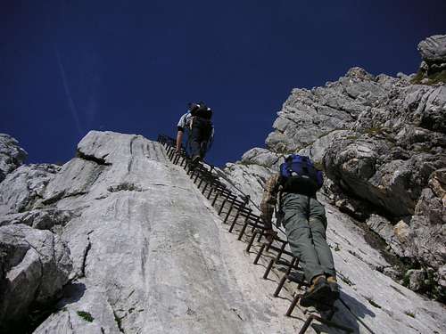 Long ladder at Alpspitze ferrata