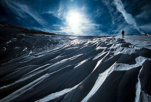 Andy descending Andrews Glacier