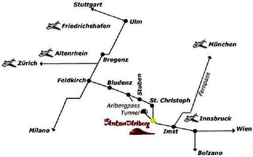 Access map to Sankt Anton