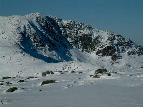 The craggy corrie face on the...