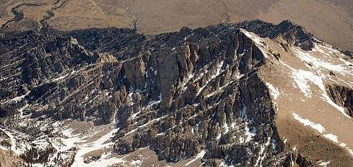 Aerial Photo of the North Ridge of Lone Pine Peak