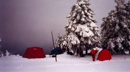 Camping near the hut. My...