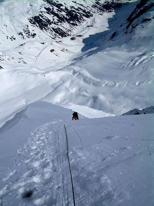 The last pitch of the Taschach North Face