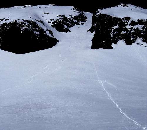 Tracks in Conundrum Couloir