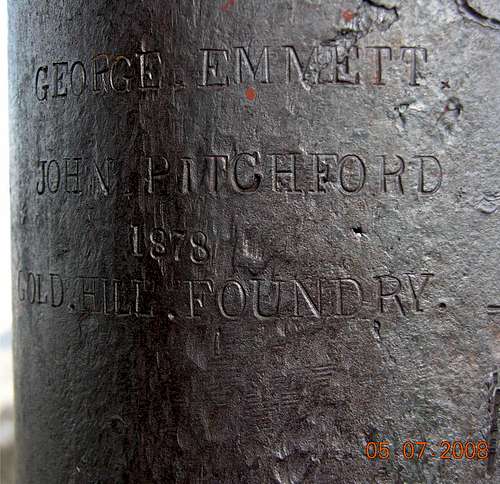 Engraving on the Mount Davidson, NV flagpole