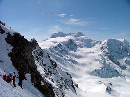 Cevedale (right) and Zufallspitze (left) ...