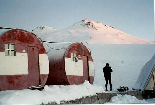 Barrels Huts and Elbrus in...