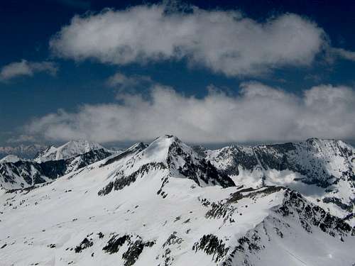The east face of Pfeifferhorn as seen from the summit of White Baldy on May 13, 2008