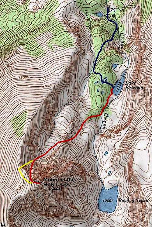  Map of Angelica Couloir...